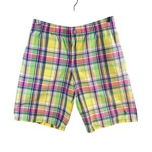 Vintage Polo Ralph Lauren Swim‎ Trunks Men Small Plaid Beach Preppy Old Money